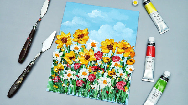 Art Canvas Paint Set Supplies 14-Piece Mini Canvas Acrylic
