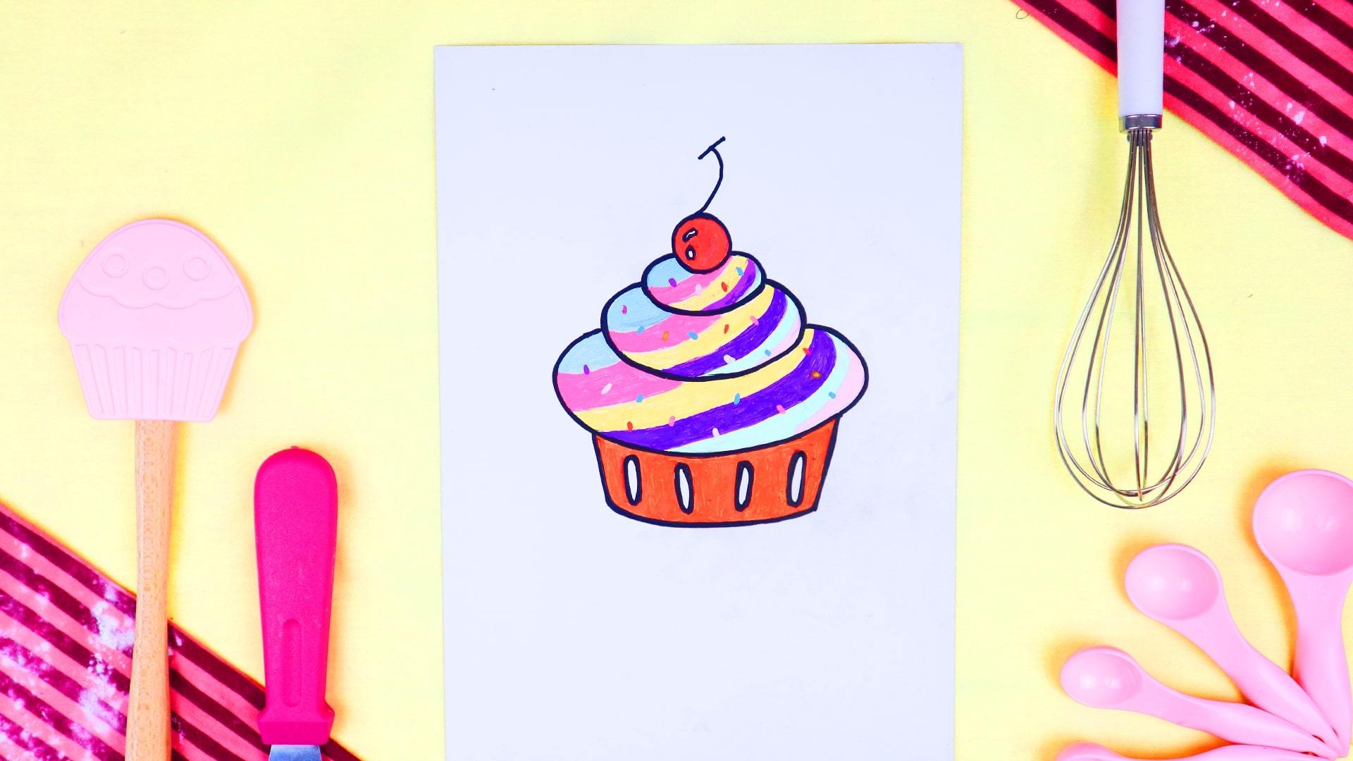 How to Draw a Cupcake | Drawing lessons for kids, Super easy drawings,  Flower drawing tutorials