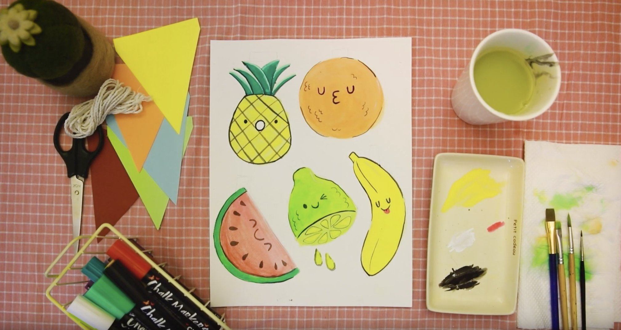 How to Make a Fruity Melon Canvas with Paint Markers