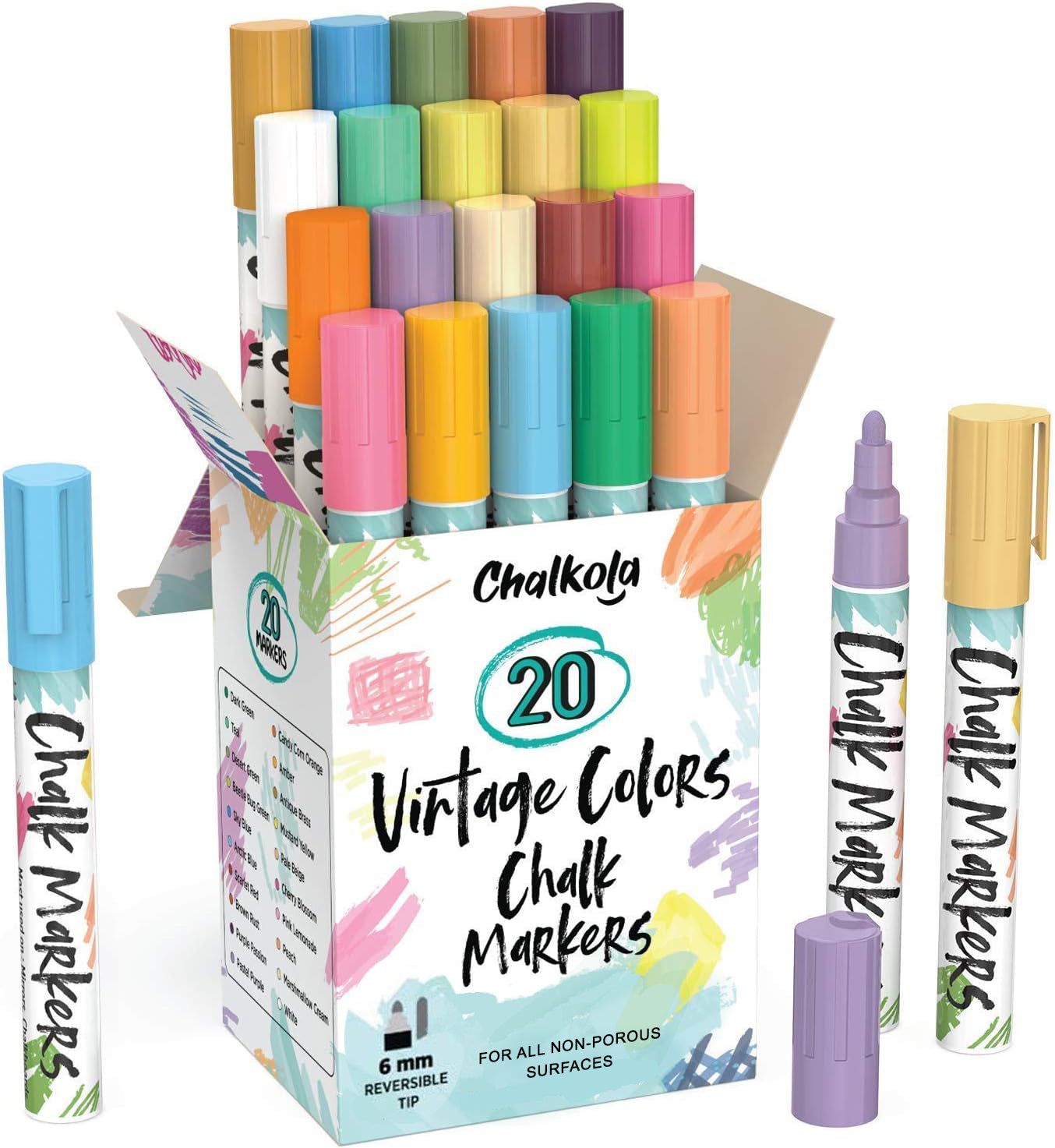 Creative Mark Wipe-Kleen Liquid Chalk Marker Pastel Colors (Set Of
