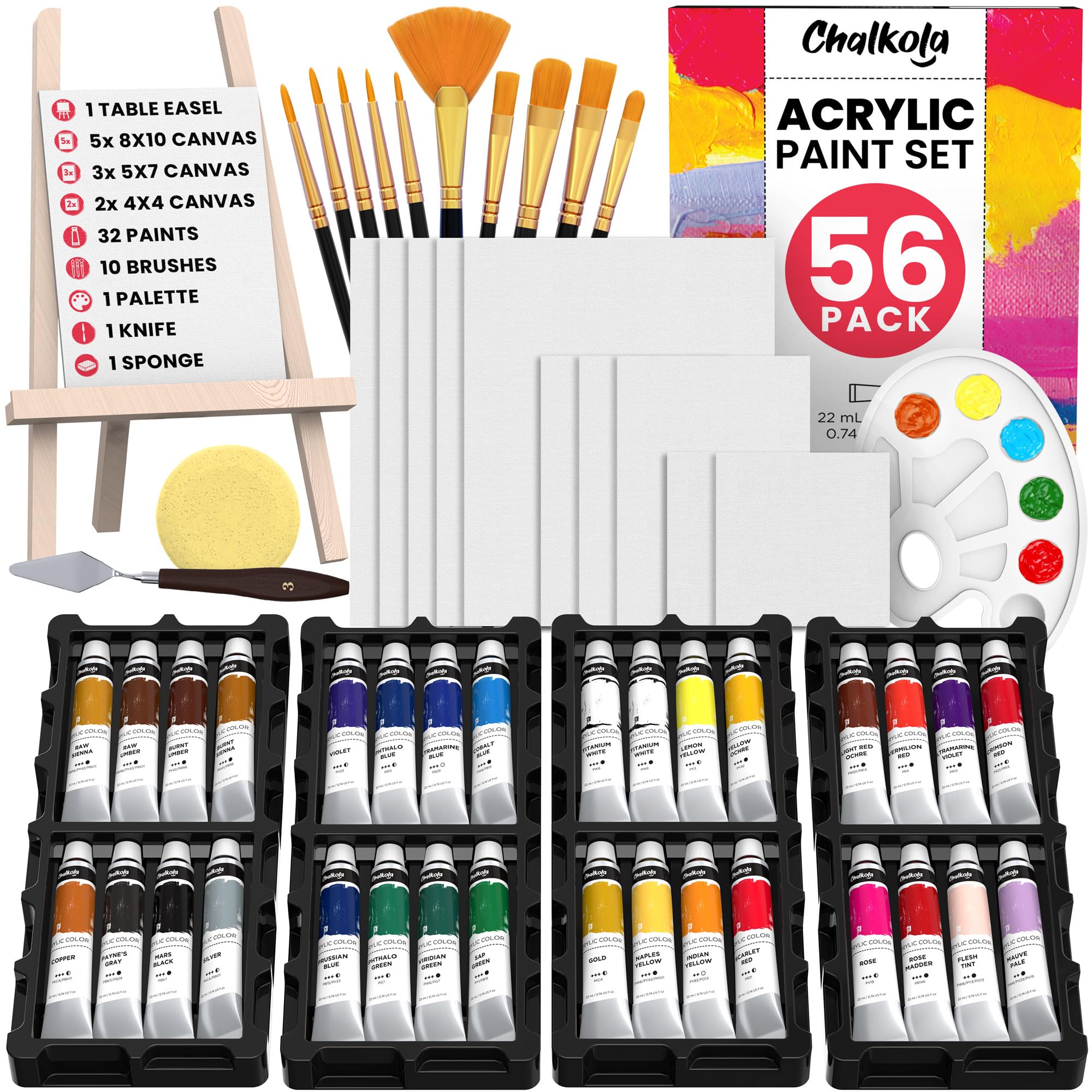 Acrylic Paint Set - Vibrant Paint Kit - Acrylic Paint Cups - Paints for  Kids & Adults - Bulk Paint Supplies