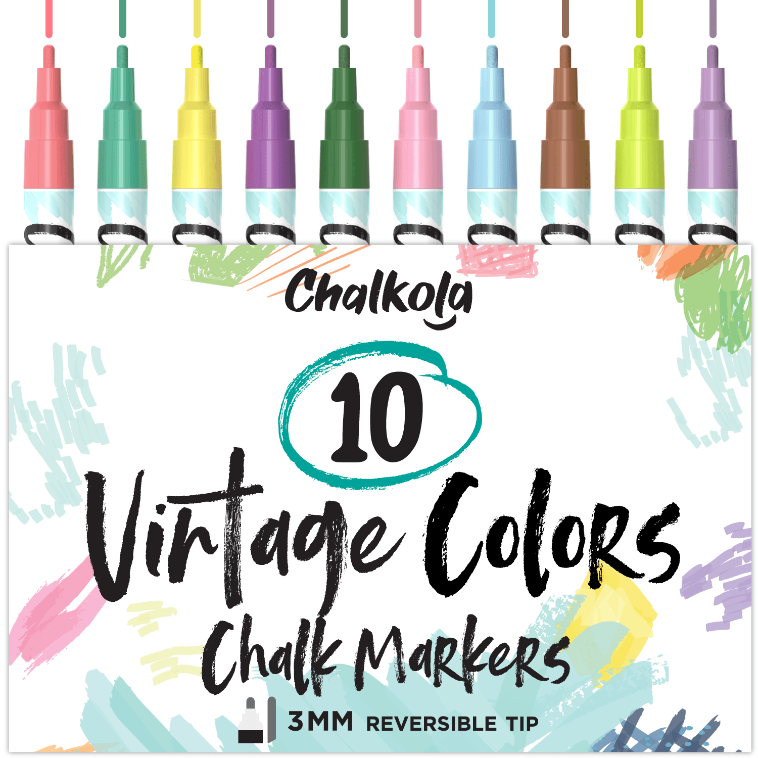 Liquid Chalk Marker Set for Chalkboard Signs (12 Colors, 64 Pieces)