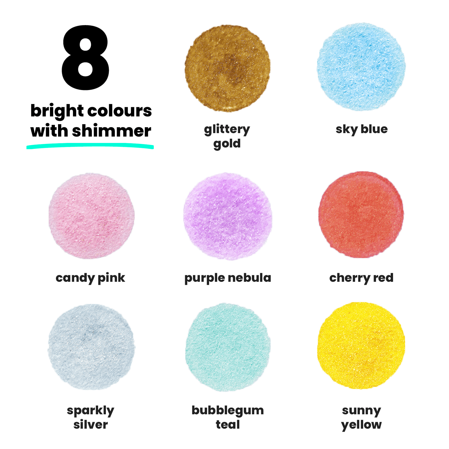 Set of Five Neon Glitter Bingo Daubers