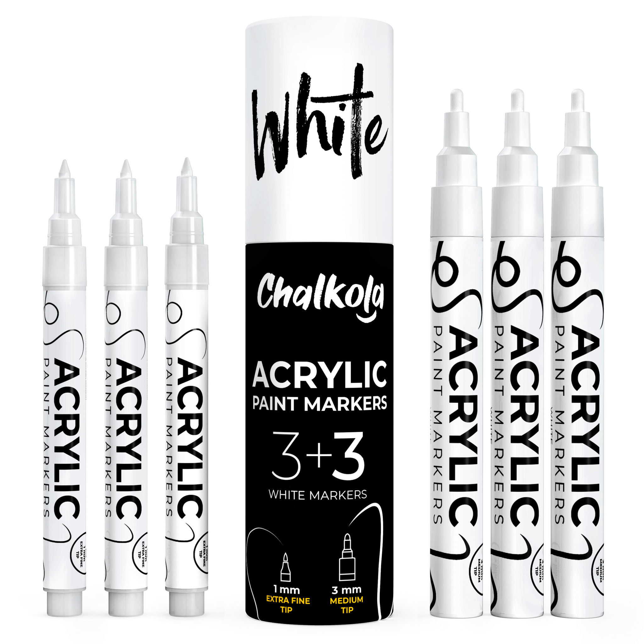 Artistro Set of 12 Medium tip White Paint Pens for Rock Painting, Stone,  Ceramic, Glass, Wood, Tire, Fabric, Metal, Canvas