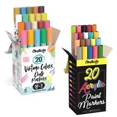  Ultimate Art Bundle - 20 Chalk Pens - Vintage and Bold Colors  : Arts, Crafts & Sewing