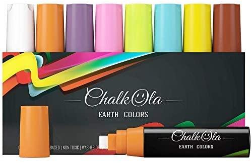 MMFB Arts & Crafts Giant Size Jumbo 15mm Liquid Chalk Markers 8 Pack w/ 45 Chalkboard Labels, Window Markers, 28g Ink, Extra Wide, Reversible 3 in