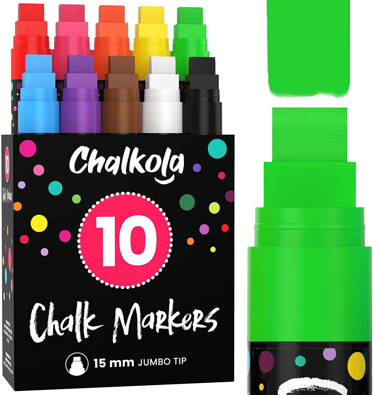 Chalkola Liquid Chalk Markers Erasable (10 Pack) w/Gold & Silver - Washable  Paint Chalk Pens for Chalkboard Signs, Blackboard