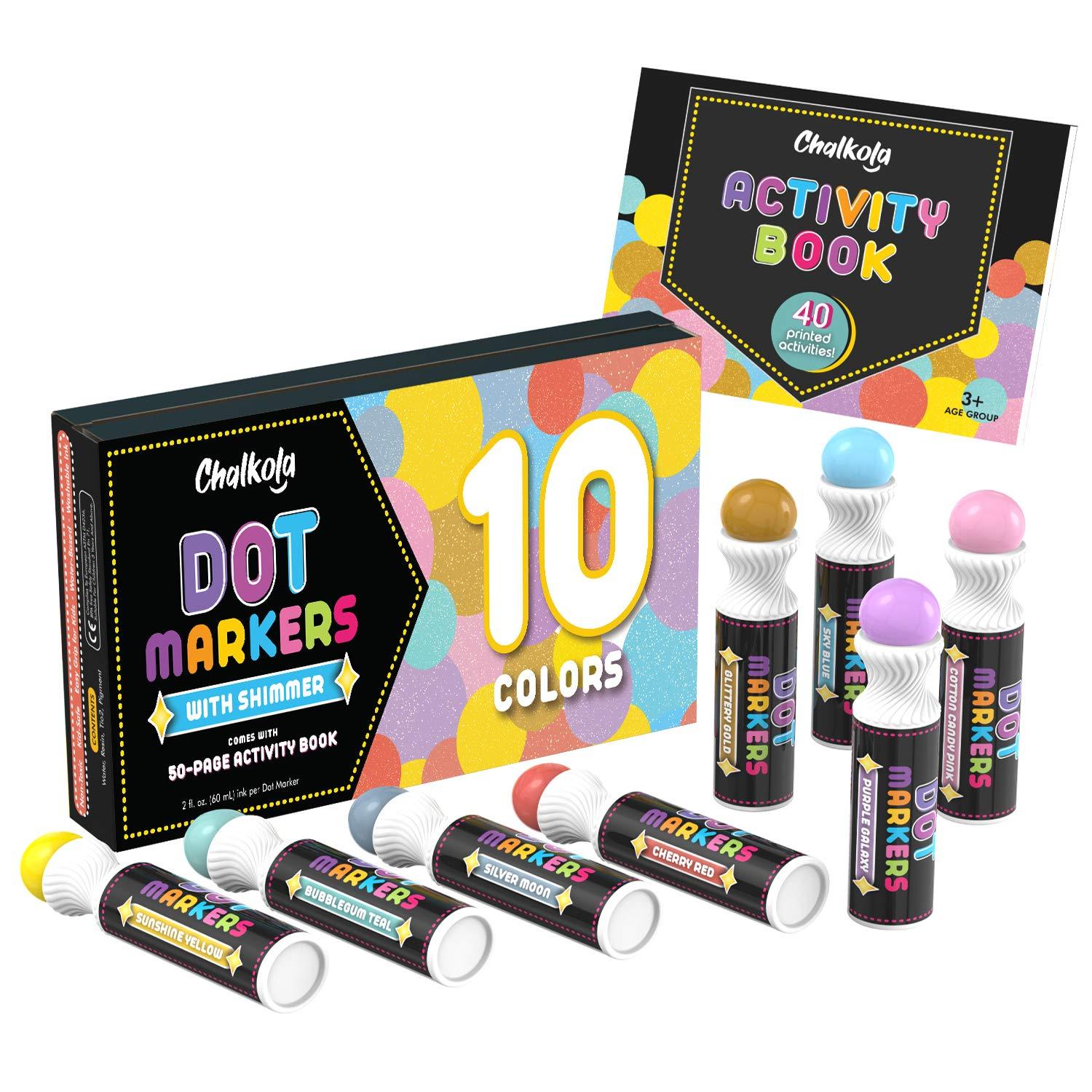 Dot Markers, Washable Dot Markers for Kids Toddlers & Preschoolers, 24  Colors Bingo Paint Daubers Marker Kit with Free Activity Book 