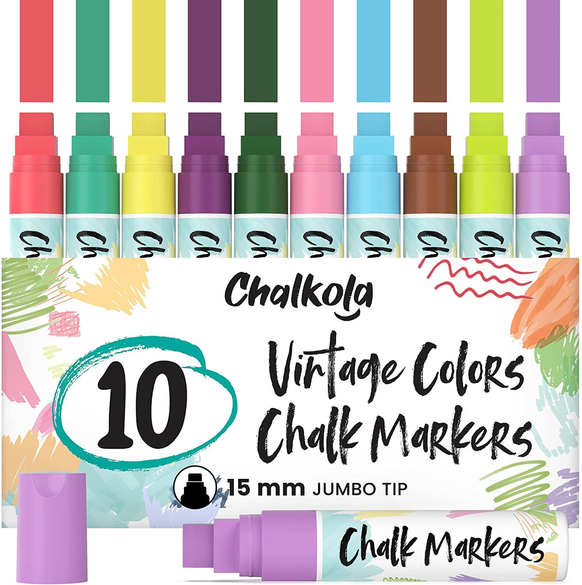  Chalkola 10 Fine Tip Liquid Chalk Markers for