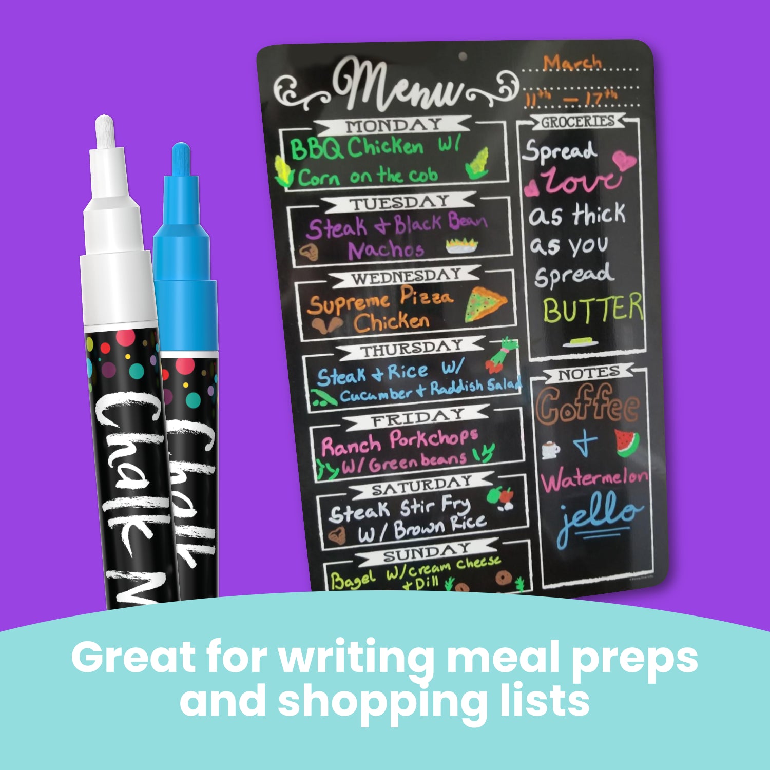Chalk Markers Bulk - 24 Pack Chalk Pens - Neon, Metallic, and Whit FMBI  Sales