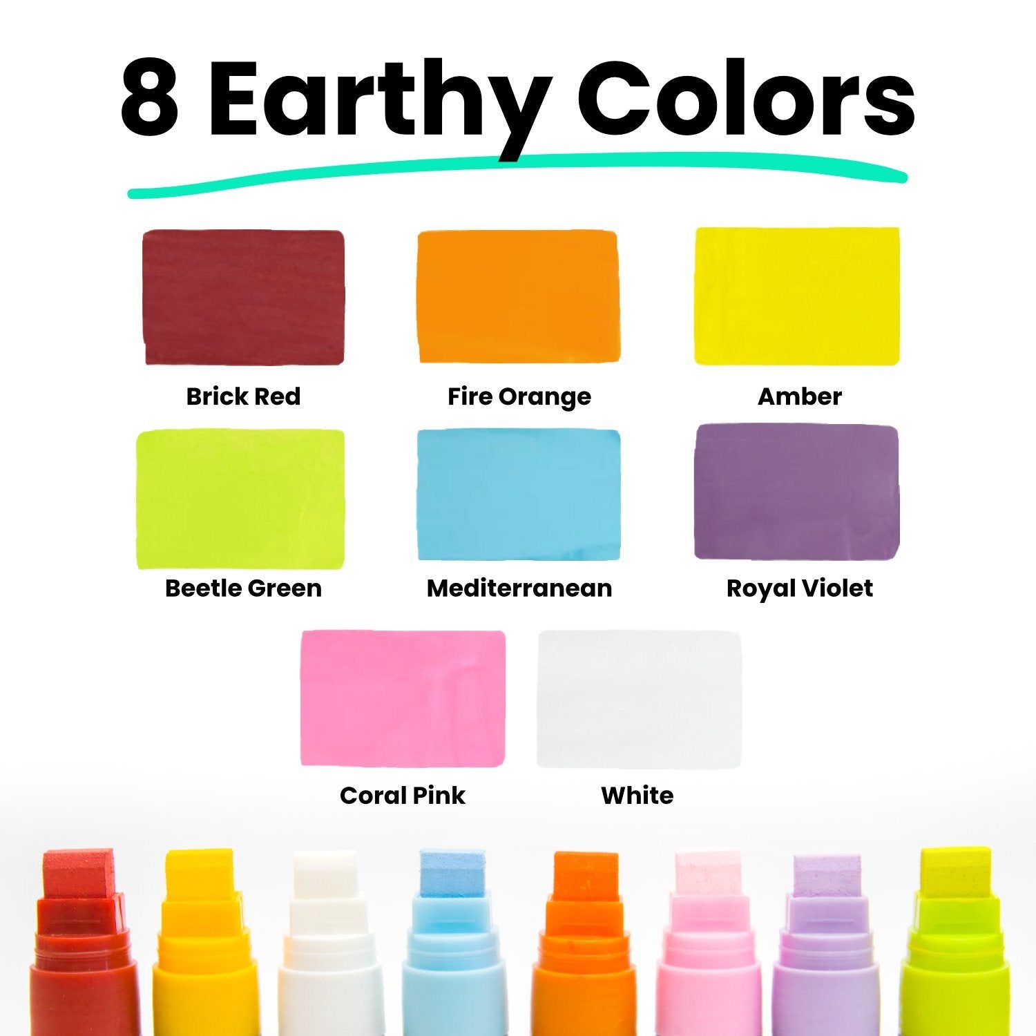Colorful 15mm Jumbo Chalk Window Markers for Cars Glass Washable - 8  Vibrant Erasable Colors Liquid Chalk Markers Ideal for Windshields,  Chalkboards
