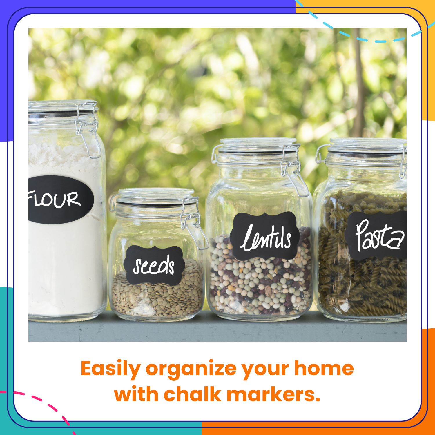 Cohas Chalkboard Labels for OXO Tot 2 and 8 Ounce Storage Containers  Includes Liquid Chalk Marker and 54 Labels Fine Tip White Marker 