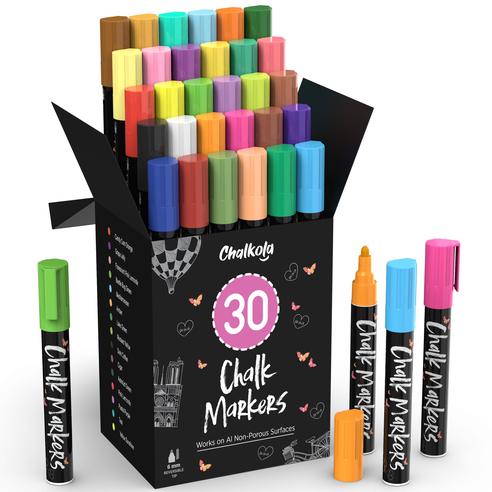 Chalk Markers 8ct Fine Tip, 1mm Pastel Liquid Chalk Markers pastel