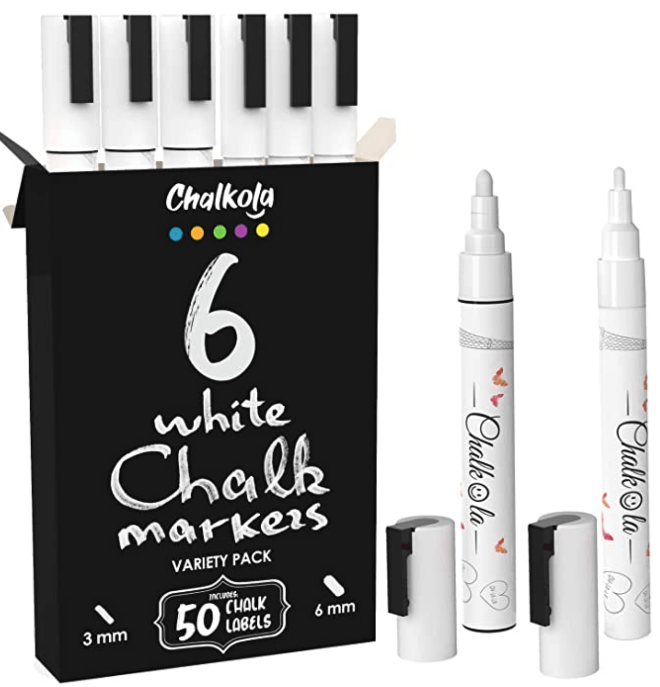 ArtShip Design 14 Vintage Colors Chalk Markers - Reversible Medium Tip Liquid Chalk Pens Wet Erasable - Menu Boards, Glass, Windows, White Boar
