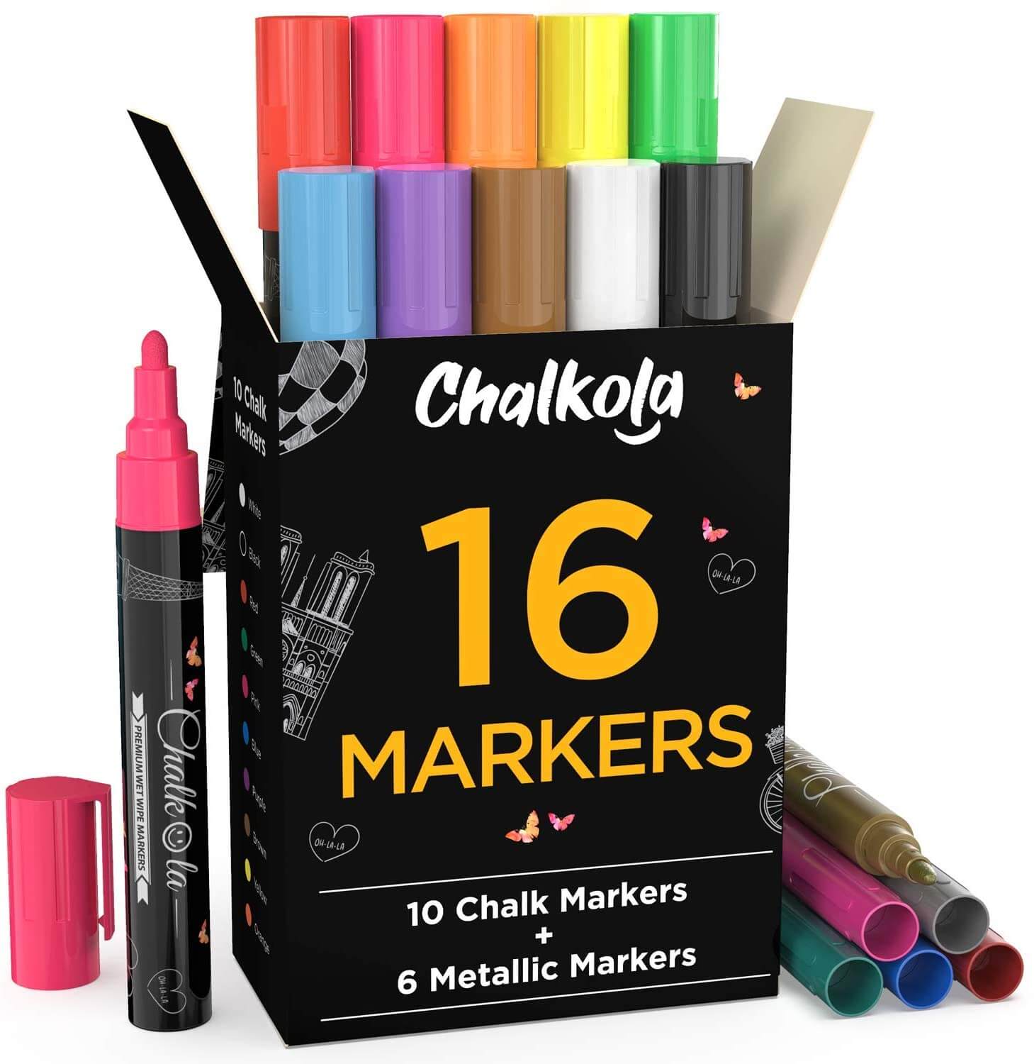 Bistro Chalk Markers Fine Tip 4-Color Set Metallic