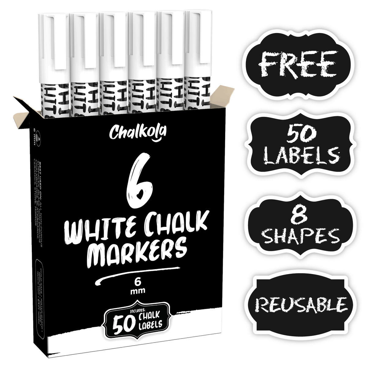 96 Premium Chalkboard Labels Bulk - Free Erasable Chalk Pen